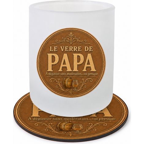 Verre de papa 280 ml avec Sous-Verre Assorti (1/4)
