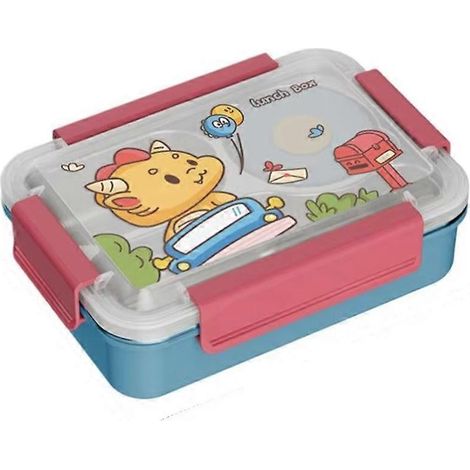 Schulbrotdosen aus Edelstahl mit Fächern und Comicmotiven, für Kinder und Erwachsene (kleine Größe). (1/5)
