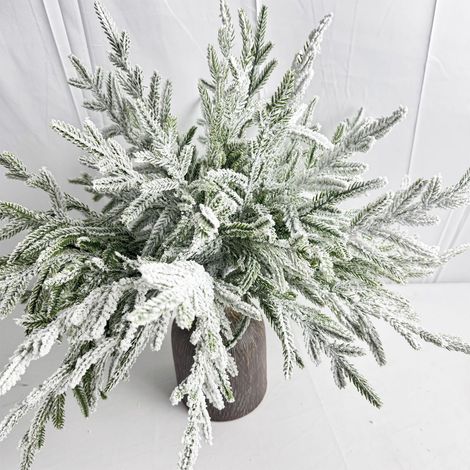 Branches Artificielles De Noël - 45 Cm - Branches De Pin Blanc Simulant La Neige - 13 Ramifications - Pour Décoration Intérieure Et Bouquets Festifs - 1 Pièce (1/5)