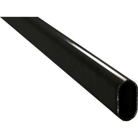 MASIDEF- TUBO PER ARMADIO OVALE IN METALLO NERO 30X15MM LUNGHEZZA 150CM