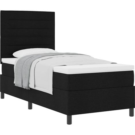 Maison Exclusive - Lit à ressorts avec matelas Noir 80 x 200 cm tissu