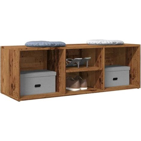 Antikes Schuhregal/Bank aus Holz, Maße 105 x 35 x 35 cm (1/5)