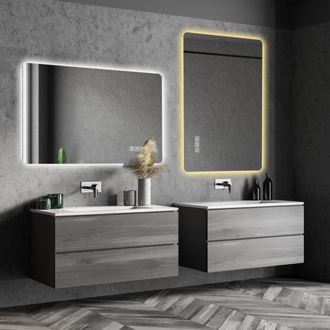 Specchio bagno LED antiappannamento 60x100 cm OKMYHOME (1/5)