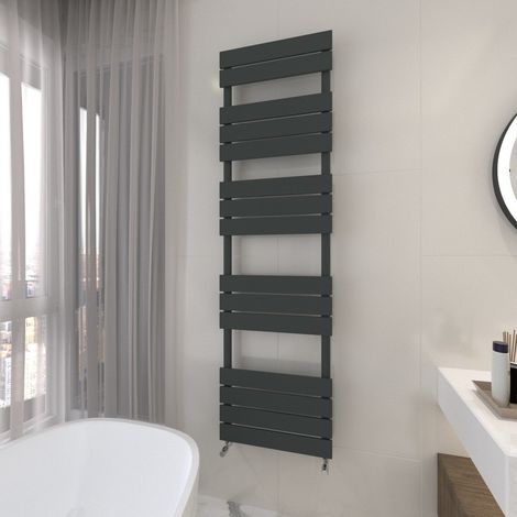 T&K Anthracite Bathroom Radiator Flat Panel Towel Rail Designer 1600x450mm Modern Central Heating Rads (1/4)