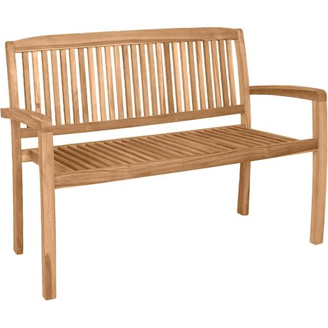 Maison Exclusive - Panchina Giardino Impilabile 2Posti 120cm Legno Massello Teak (1/5)