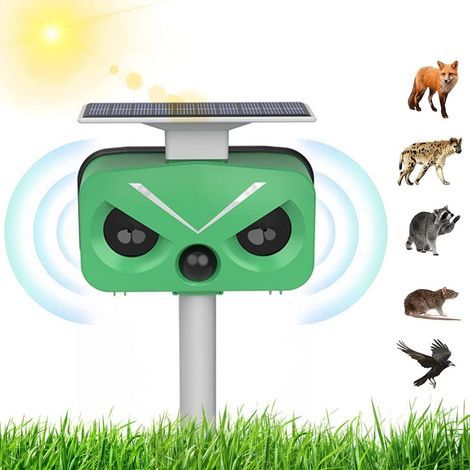 Cat Repellent, Solar Powered Ultrasonic Repellent, IP66 Waterproof, to Keep Animals Away, Adjustable Modes, Outdoor Repellent (1/5)