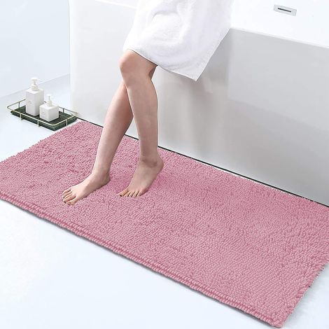 Tappeto Da Bagno Microfibra Super Soffice Lavabile In Lavatrice Antiscivolo Assorbente Lavaggio Rapido Super Morbido Bagno Doccia Camera Letto Rosa - 60x120 cm (1/5)