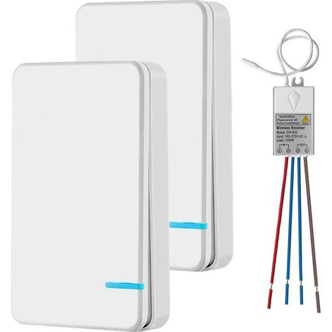 Mini interrupteur sans fil avec récepteur et affichage LED - Pour extérieur 400 m et intérieur 40 m - Mise en marche / arrêt rapide - Sans installation de câble - RF 433 MHz