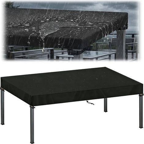 Housse de protection XXL pour meubles de jardin - 200 x 100 cm - Imperméable et coupe-vent - Avec cordons de serrage - Pour l'intérieur et l'extérieur (1/5)