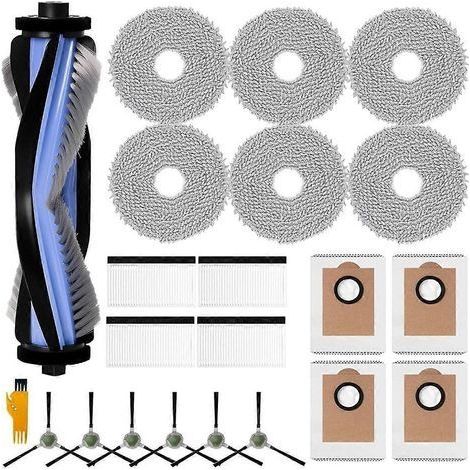 Kit Accessoires LEFANT M3 Max : Brosse Principale, 6 Brosses Latérales, 4 Filtres HEPA, 4 Sacs Poussière, 6 Lingettes Nettoyage, Compatible avec Aspirateur Robot LEFANT M3 Max (1/5)