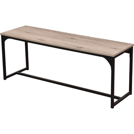 Panchina in legno con struttura in metallo nero collezione RANONG – Dimensioni 120x46x35 cm