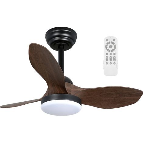 Ventilador LED Cavil Mini S Negro+Madera CCT Dim (20W) (1/5)