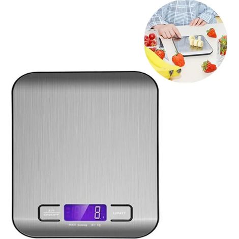 Balance de cuisine numérique rechargeable, capacité de 3 kg.