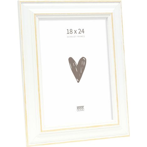 Cadre Bois Couleur Blanc Photo 18x24cm S221H1 (1/5)
