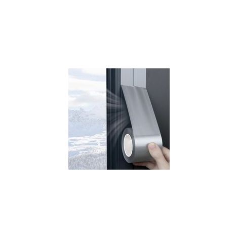 Argent Bande d'étanchéité pour fenêtres et portes, 5 cm x 10 m, idéale pour l'hiver. Ruban isolant et d'étanchéité pour fenêtres et portes, compatible avec les climatiseurs. Se retire facilement et pr (1/5)