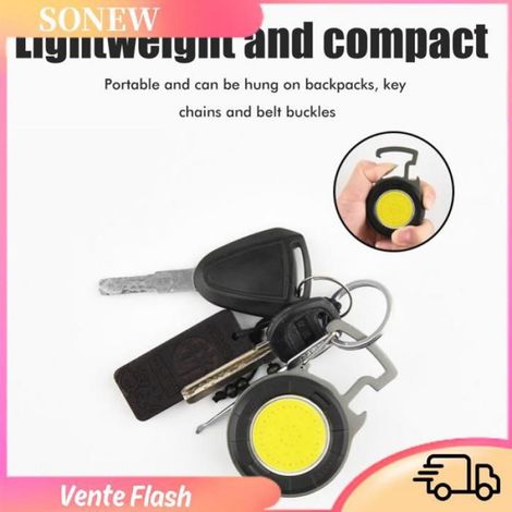 Sonew lampes de poche porte-clés COB Mini lampe porte-clés LED portable rechargeable 800 lm COB, 4 modes sport outillage Noir (1/5)