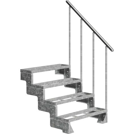 Dolle Außentreppe Gardentop 72-88cm Geschosshöhe mit Einlegerahmen 80cm breit mit Prova-Geländer