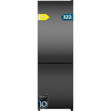 Cecotec Frigorífico Combi 322L Bolero CoolMarket Combi 322i Dark D. 185,5cm de Alto, 59,5cm de Ancho, Tecnología Multi Airflow