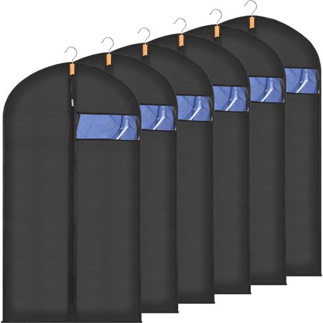 Housses à vêtements Penderie Noires Sac à vêtements 60x120 cm Lot de 6 (1/5)