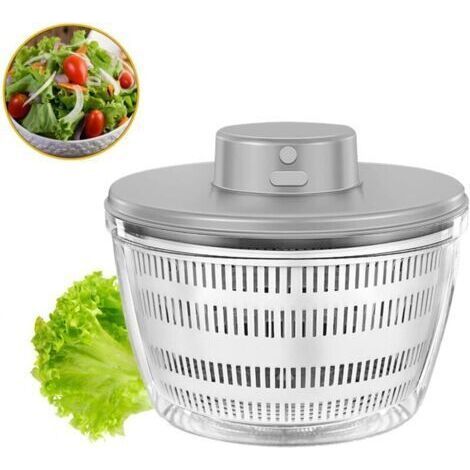 USB Cordless Automatic Salad Spinner 4000 ML Automatic Dehydrator for Fruits and Vegetables, Salad Bowl for Serving, Quick Drying, Kitchen Utensil in Trendy Color (1/4)