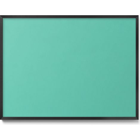 Tableau Magnétique en Métal pour Aimants - Motif Couleur menthe - Minimaliste - Cadre Noir - 80x60 cm - Tableau Métallique Aimanté