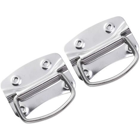 Poignées de traction d'acier inoxydable de 2pcs poignées robustes résistantes de coffre pour la porte de boîte à outils (1/5)