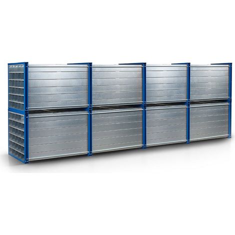 RR Industrietechnik Wabenregal RWR-81/6 6000x1000x1000mm mit 81 Fächern RAL 5010 Enzianblau