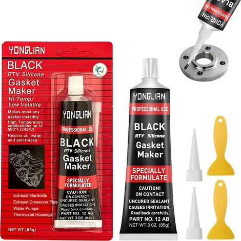 2Pcs Joints Mécaniques de Moteur Automobile, 85ml Mastic d'étanchéité pour Moteur, Pate a Joint Moteur Haute Temperature, Utilisé pour Sceller Les Moteurs, Carters D'huile, Etc, Noir (1/5)