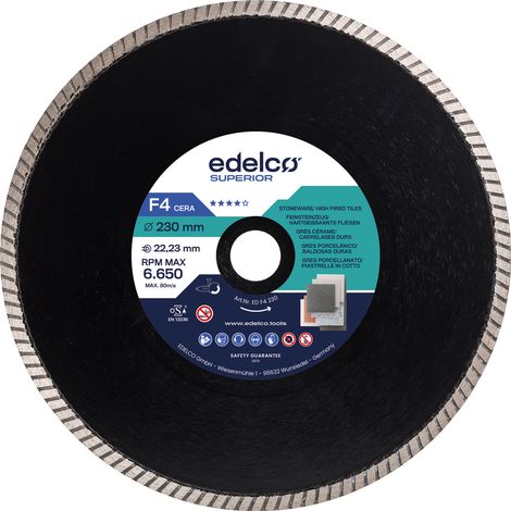EDELCO Diamantscheibe für Steinzeug F4, 350 mm Durchmesser und 30 mm Dicke.
