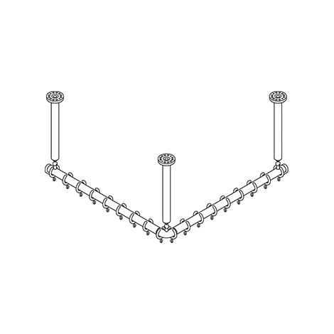 pba 01 Duschstange AS 1000X1000X440mm aus Nylon