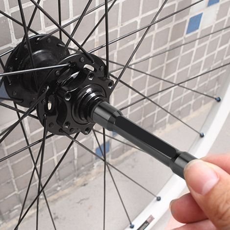 Adaptateur d'axe traversant 15mm pour moyeu 9mm à blocage rapide, compatible roue avant 100mm (Noir)