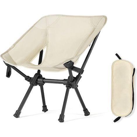 Chaise de Camping pour Enfants,Chaise Pliante Camping Ultra Légère Portable Chaise d'Extérieur avec Sac de Transport pour Plage Pêche Pique-Nique Voyage jusqu'à 100 KG(Beige)(38cm×26cm×44cm) (1/5)