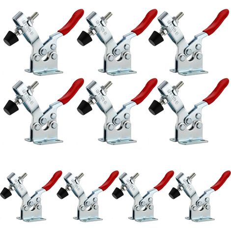 10 pcs GH-201B Pince à charnière, Pince à charnière horizontale, Fixture Quick Release Capability Quick Release Knee Bar Tensioner for Machines, Woodworkers 90kg 198lbs