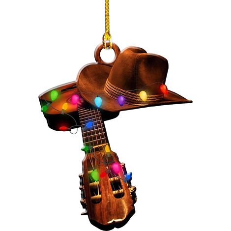 Pendentif Cowboy - Pendentif Acrylique Forme de Botte et Chapeau - Décoration Intérieure et Voiture - Cadeau Festif - Lot de 1