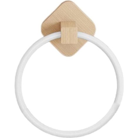 Toallero redondo de madera para baño, cocina y aseo.