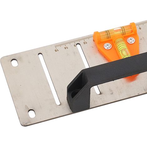 Niveau à poser en acier inoxydable, règle de mesure avec gabarit de marquage, outil de chantier pour positionnement précis des fentes (1/5)