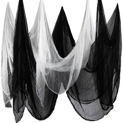 Lot de 2 Tissus effrayants pour Halloween, décorations d'Halloween, Mousseline de Coton, étamine effrayante pour fête d'Halloween (1/5)