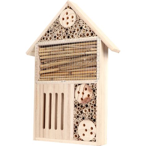 Maison d'insectes en bois pour jardin extérieur, abri pour abeilles, nichoir décoratif (type A) (1/5)