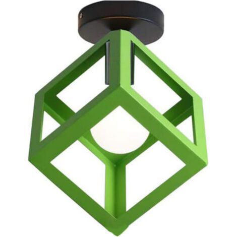 Plafonnier cubique, luminaire de plafond moderne, plafonnier vert rétro (ampoule non incluse) (1/5)