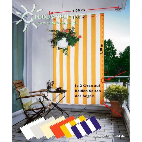 Senkrecht-Sonnensegel 230 x 140 cm - Farbe silbergrau