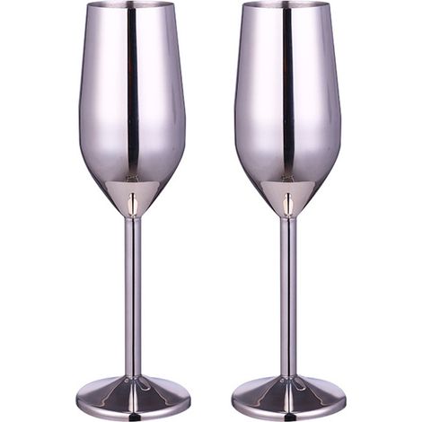 Verres à champagne et à prosecco en acier inoxydable, incassables (1/5)