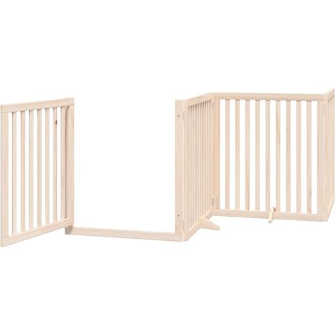 Cancelletto di sicurezza per animali domestici porta pieghevole 10 pannelli legno di pioppo marrone 020023107