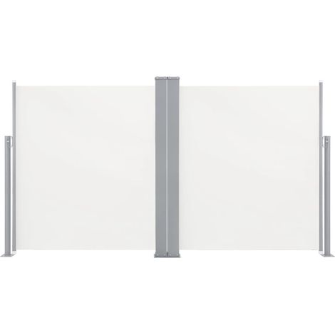 Auvent latéral double rétractable de patio 170x600 Crème (1/5)