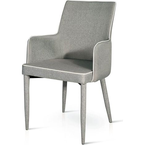 Sedia moderna rivestita in tessuto con braccioli Colori sedie Tempesta: Grigio
