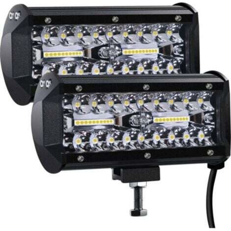 Phare de Travail LED 12V 300W 7'' Projecteur LED Voiture 12v Etanche IP67 Spot Flood Feux Antibrouillard LED 27,000lm Feux de Travail pour Voiture Camion Tracteur SUV Bateau-2 PCS