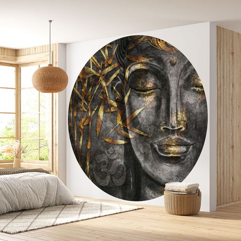 Papier peint rond / cercle - Bouddha - Diamètre 50 cm (1/4)