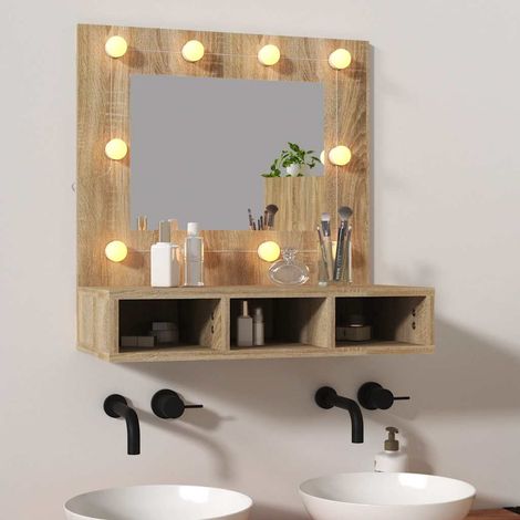 vidaXL Armoire de miroir avec LED Chêne sonoma 60x31,5x62 cm (1/5)