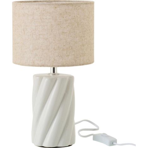 Lampe à Poser en Céramique "Swirl" 31cm Blanc (1/4)