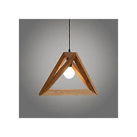 Pendelleuchte in Form eines Dreiecks-Designs und Holz, 30 cm, Vintage-Glanz, Kordel, verstellbar, Dekor, Salle Manger Chambre, YOIURT