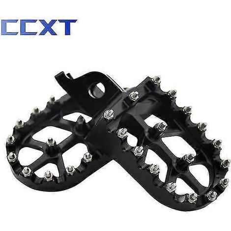 Motocross-Fußrasten aus CNC-gefrästem Aluminium für Kawasaki KX, KLX, KXF 250, 450, 250F, 450F, 250X, 450X, 450R (2006–2021) – Schwarz (1/5)